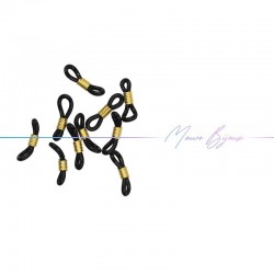 Silicone Earring Rubber Black Gold