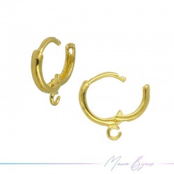 Hook Earring  in Brass Circle Type color Gold
