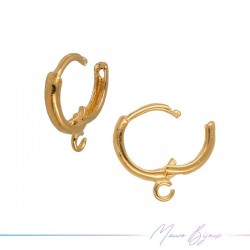 Hook Earring  in Brass Circle Type color Rose Gold
