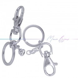 Key Holder with Carabiner Color Rhodium 40x20mm