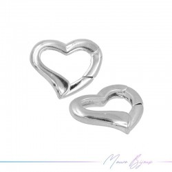 Key Holder Heart Color Silver 20x24mm