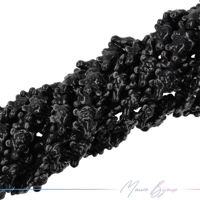 Fili di Ceramica Forma Tartaruga 15x20mm Colore Nero
