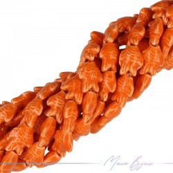 Fili di Ceramica Forma Pesce 15x19mm Colore Arancione