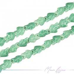 Fili di Ceramica Forma Pesce 15x19mm Colore Verde Acqua