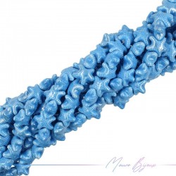 Fili di Ceramica Forma Stella Marina 20mm Spessore 10mm Colore Azzurro