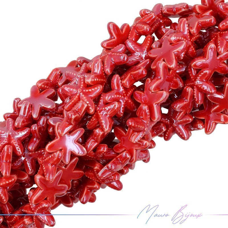 Ceramic StarFish 19mm Thickness 6mm Color Red
