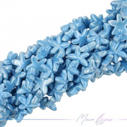 Fili di Ceramica Forma Stella Marina 19mm Spessore 6mm Colore Azzurro