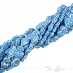 Fili di Ceramica Forma Sacro Cuore 10x16mm Colore Azzurro