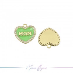 Charms in brass Heart MOM...