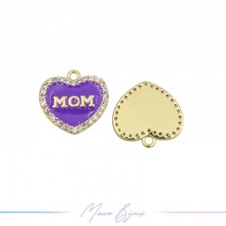 Charms in brass Heart MOM...