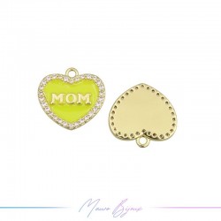 Charms in brass Heart MOM...