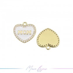 Charms in brass Heart MOM...