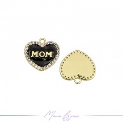 Charms in brass Heart MOM...