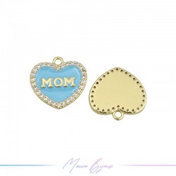 Charms in brass Heart MOM...