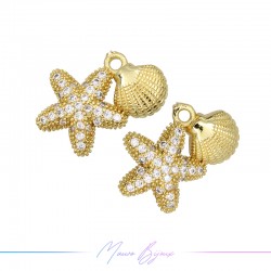 Charms in Brass with strass...