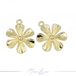 Charms in Brass Gold Flower...