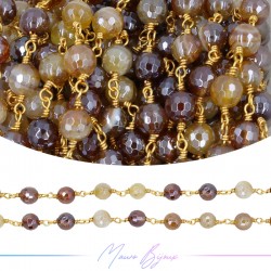 Chain Brass Gold with Agate...
