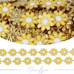 Chain Brass Gold Daisy with...