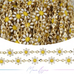 Chain Brass Gold Daisy with...