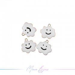 Brass Charms Cloud White 10mm