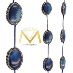 Oval Agate with Marcasite in Different Colors