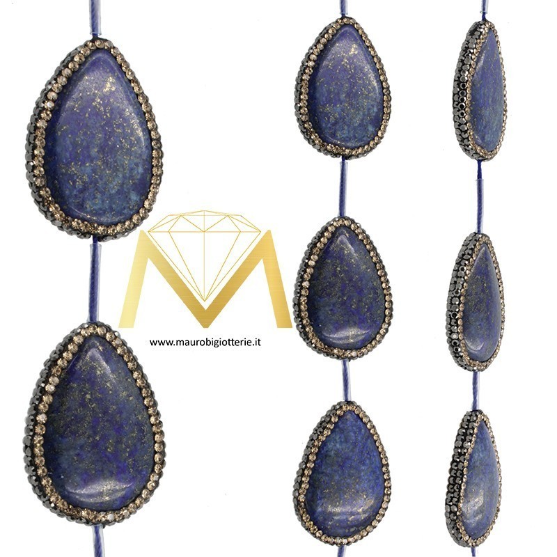 Filo di PD Lapis Forma Goccia con Marcasite