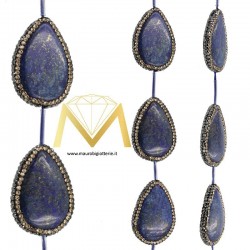 Drop Shaped Lapis with Marcasite