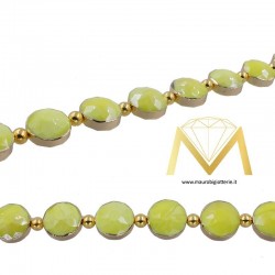 Yellow Round Faceted Crystal with Border