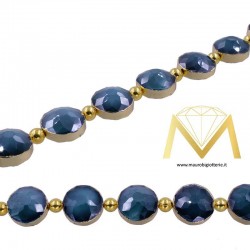 Torquoise Round Faceted Crystal with Border