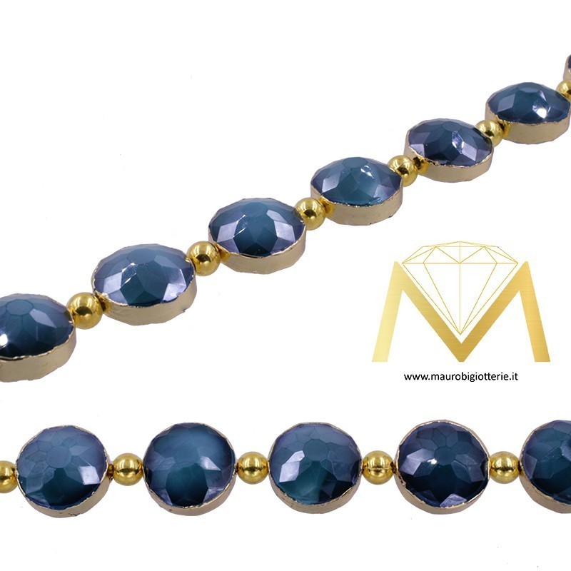 Torquoise Round Faceted Crystal with Border