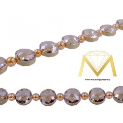 Transparent Round Faceted Crystal with Border