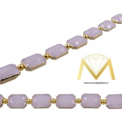 Rectangle Beige Crystal with Gold Border 10X14