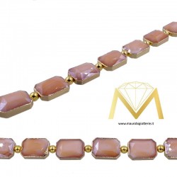 Filo di Cristallo Rettangolare Marrone Oro 10X14