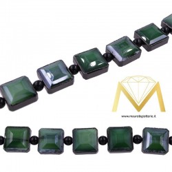 Beige Green Crystal with Black Border