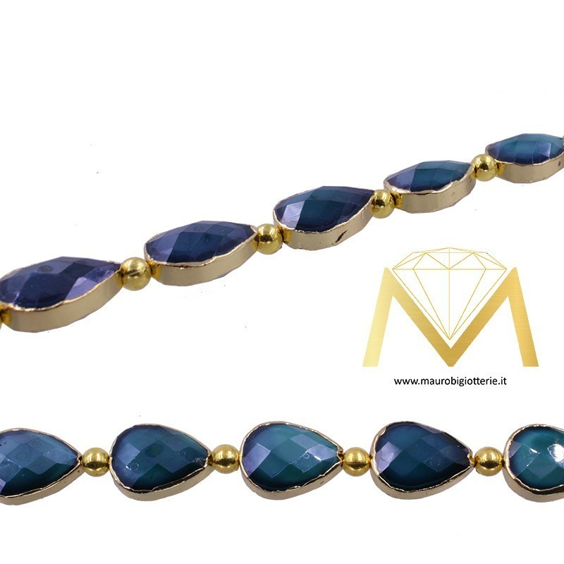 Filo di Cristallo Goccia Torchese Bordato Oro