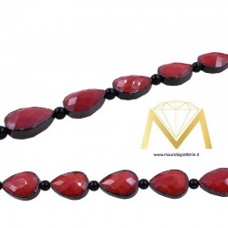 Red Drop Crystal with Black Border