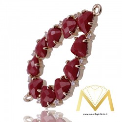 Ciondolo Goccia Grande Bordo con Occhio di Gatto