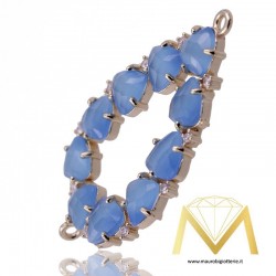 Ciondolo Goccia Grande Azzuro con Occhio di Gatto