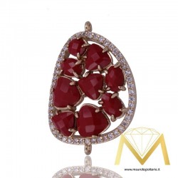 Bean Pendant Bordeux with Cat's Eye and Zircon