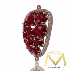 Bean Pendant Bordeux with Cat's Eye and Zircon