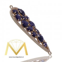 Droplet Pendant with Blue Cat's Eye and Zircon in Rosegold