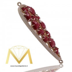 Droplet Pendant with Bordeux Cat's Eye and Zircon in Rosegold