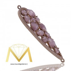 Droplet Pendant with Lilac Cat's Eye and Zircon in Rosegold