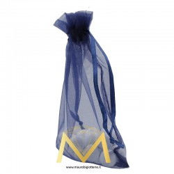 Organza Bags Metallic Blue 9x12cm
