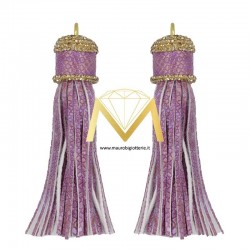 Tassel Violet Faux Leather with Gold Strass 90 mm