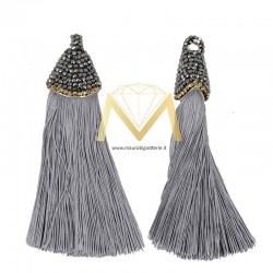 Gray Tassel with Gold Marcasite 20x90 mm