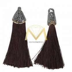 Brown Tassel with Gold Marcasite 20x90 mm