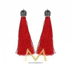 Red Tassel with Marcasite 60mm