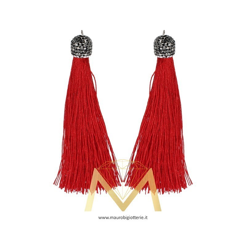Red Tassel with Marcasite 60mm