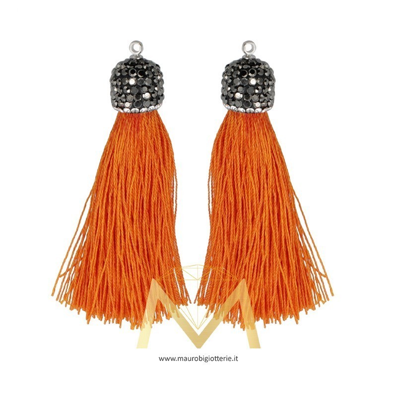 Orange Tassel with Marcasite 60mm
